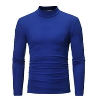 ризи за мъже отдолу цвят цвят среден ядрен дълъг ръкав с тънки мъжки солидна горна стрии риза Мъжки блусови рокли ризи сини + САЩ: 14