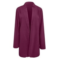 Модни жени вълнено палто окопи яке Дами топло дълъг хаут за изходни палти W Coats яке за жени върхове лилаво l