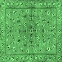 Ahgly Company Indoor Square Persian Emerald Green Traditional Area Rugs, 8 'квадрат