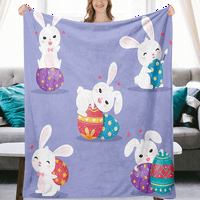 Великденското зайче хвърля одеяло с калъфи за възглавници за домашен диван легло и диван 3D отпечатан климатик одеяло Великден сладък заек Флорално одеяло за възрастни тийнейджър