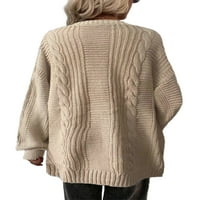 Cindysus Loose Long Dongleve Cardigan пуловер за жени меко изстрелно облекло твърд цвят дебели ежедневни пуловери khaki m