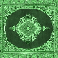 Ahgly Company Indoor Rectangle Persian Emerald Green Traditional Area Rugs, 3 '5'