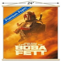 Star Wars: Книгата на Boba Fett - Boba Sandstorm Wall Poster с дървена магнитна рамка, 22.375 34