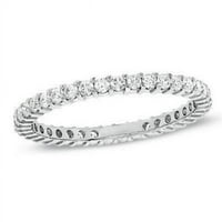 5. CT Round Diamond Wedding Band Ring, бяло злато - размер 6.5