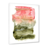 Дизайнарт 'червени розови и зелени абстрактни облаци' модерен арт принт