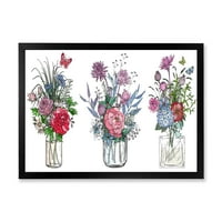 Дизайнарт 'прозрачни вази с букети от диви цветя'