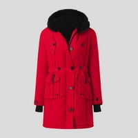 knqrhpse дамски върхове жилетка за жени плюс размер дневно зимно палто яке яке от яке с винтидж палто яке топла качулка дебела подплатена връхна облекла върхове червени 5xl