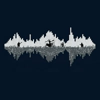 Band Sound Wave Boys Navy Blue Graphic Tee - Дизайн от хора XL