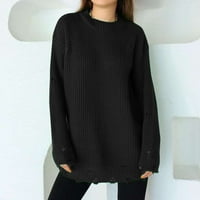Пуловер Пуловери За Жени Момичета Пуловер Пуловери Плюс Размер Модерен Черно М