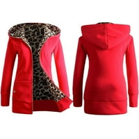 Есенни якета модни дамски топло фау палто яке зима леопардов дълъг ръкав Външен апарат Classic Coats