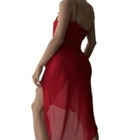 Franhais жени рокли, без ръкави от рамо твърд цвят ежедневно парти лятна пролетна рокля от тюл