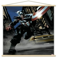 Marvel Comics - Captain America - Плакат за комична стена с дървена магнитна рамка, 22.375 34