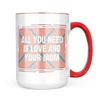 Коледна бисквитка калай всичко, от което се нуждаете, е любов и Ден на майка Ви смел Коралов дизайн чаша подарък за любителите на кафе чай