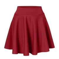 Жени модни ежедневни къси стил солидна половина пола против отблясък слънце пола плисирана джобна пола a xl