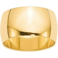 Първично злато карат жълто злато половин кръгла лента размер 8.5