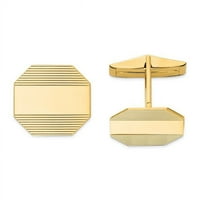Най-доброто злато 14к Мъжки правоъгълен осмоъгълник с линия дизайн Копчета за Ръкавели
