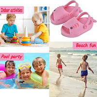 Сандали за малко дете момчета момичета плъзгат сандал динозавър малки деца джапанки на открито вътрешно домашно деца летни водни обувки ----- розово