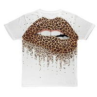 Леопардова устна Валентин ден тениска AOP риза