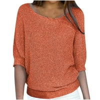 Absuyy модни пуловери за жени торбисти нови модни спестявания- лек плътно цвят кръг кръгло шия плетен небрежен разтегателен мек пуловер върхове
