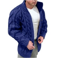 Дамски палта и якета Просвещение Мъжки модни топли есен и зима чист цвят вълна плетен пуловер Кардиган