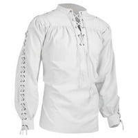 Тениски с дълъг ръкав за мъже висококачествени модерни мъже превръщане на риза с дълги ръкави готически мъж блуза je xxxxl