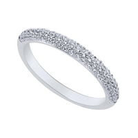 0. Карат кръгла форма бяла естествена диамант сватбена лента за годеж 14K твърд бял златен пръстен Размер-11.5
