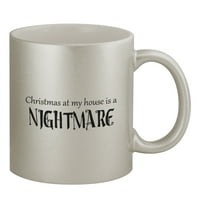 Коледа е кошмар - забавен хумор 11oz сребърна чаша за кафене