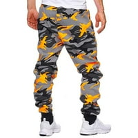 Мъжки панталони камуфлажни печат спортен джогинг фитнес ежедневни панталони панталони за мъже оранжеви 2xl