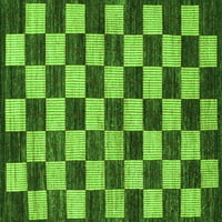 Ahgly Company Indoor Rectangle Checkered Green Modern Area Cugs, 5 '7'