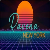 Ravena New York Vinyl Decal Stiker Retro Neon Design