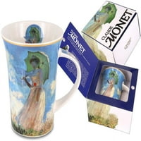 Carmani Fancy Porcelain Mug Illustrated With Monet Woman с чаша чаша с голям чай, чаша за чай и кафе сувенир, индивидуална кутия, готов подарък за Коледа