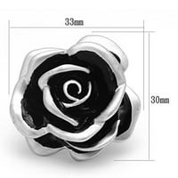 Луксозни бижута Дизайн Дамски Мат родий покритие месинг цвете форма пръстен с епоксидна Черна струя -