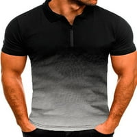 Бомоту Пуловери Блузи За Мъже Ежедневни Удобни Ризи С Къс Ръкав Поло С Цип