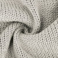 Дамски Поло Пуловери Извънгабаритни клирънс-Дълъг ръкав хлабав годни плетени Плътен цвят Пуловер върхове