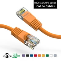 1.5ft CAT5E UTP Ethernet Network Booted Cable Orange, Pack