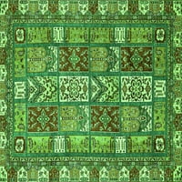 Ahgly Company Indoor Rectangle Abstract Green Modern Area Rugs, 4 '6'