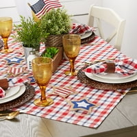 Американски кариран кухненски текстил, 70 кръг, американски кариран, парче