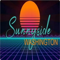 Sunnyside Washington Vinyl Decal Stiker Retro Neon Design