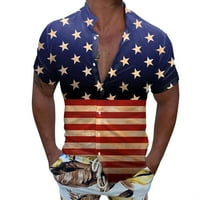 Мъжки ризи ежедневни с къс ръкав Пролет Лято Вечерен врата 3г печатни мода блуза ризи За Мъже