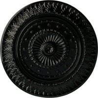 Екена Милуърк 5 8 од 1 4 П Кристофър таван медальон, Ръчно рисувана Черна перла