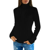 fvwitlyh огромни пуловери за жени с дълъг ръкав екипаж на врата на шията шиене цвят свободни плетени пуловери