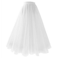 Женските поли на Leey-World женски дърпане на плисирана ежедневна пола на Midi White, XL