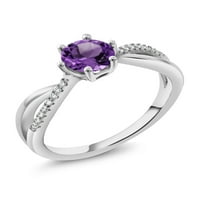 Gem Stone King Sterling Silver Purple Amethyst Women Infinity Ring
