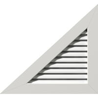 Екена Милуърк 36 в 36 х правоъгълен триъгълник фронтон отдушник-Лява странична стъпка функционален, ПВЦ фронтален отдушник с 1 4 плоска рамка