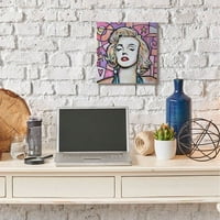 Ступел индустрии Мерилин Розово Лилаво модерен портрет живопис платно стена изкуство от Ерик УО