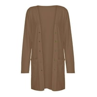 Fattazi палто за жени от женски твърд цвят с дълъг ръкав моден темперамент свободен комфортен жилетка