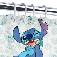 Фнико Лило & бод душ завеса линейна карикатура баня декор завеса с куки Вода доказателство душ завеси за баня