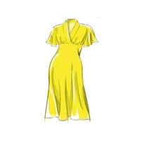 Маккол модел за шиене - Мис рокля с ръкав и подгъва вариации, Размер: Ф