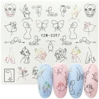 Art Lail Sticker Decals Цветни нокти за изкуство Геометрия Mi плъзгач за дома