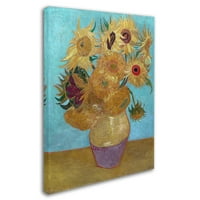 Търговски марки изобразително изкуство 'слънчогледи' платно изкуство от Ван Гог
